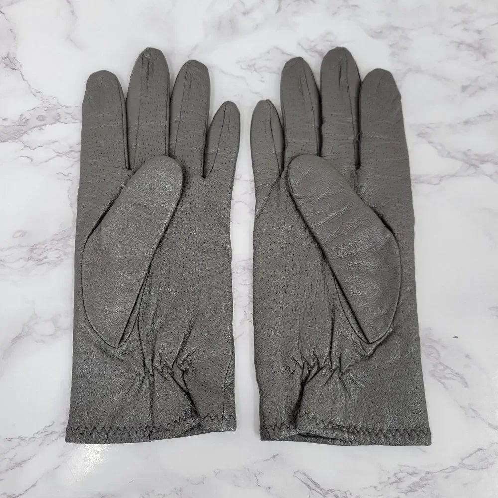 Fownes Vintage Classic Grey Leather Driving Gloves